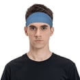 thumbnail image 2 of Naloa Blue Gingham Fashionable Sport Sweatband for Running, Yoga, Basketball - Head Circumference 19.6-22.4 inches, 2 of 9