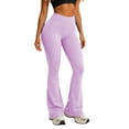 thumbnail image 2 of Akmaiox Flare Leggings for Women, Tummy Control Stretchy High Waist Yoga Pants with Pockets, Casual Slim Wide Leg Gym Workout Gym Pants S-2XL, 2 of 5