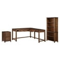 OSP Home Furnishings Baton Rouge LShape Desk in Brushed Walnut Finish