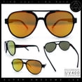 thumbnail image 2 of Mens Unique Metal Flex Hinge Round Fashion Racer Plastic Sunglasses Black - Orange Mirror, 2 of 8