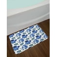 thumbnail image 2 of Watercolor Bath Mat, Hand Drawn Roses and Leaves Abstract Floral Blooming Nature Theme, Non-Slip Plush Mat Bathroom Kitchen Laundry Room Decor, 29.5 X 17.5 Inches, Violet Blue Slate Blue, Ambesonne, 2 of 2