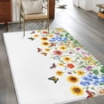 thumbnail image 2 of Retro Floral Area Rugs 3x5 ft Sunflower Daisy Wildflowers Country Rustic Plant Washable Rug Non Slip Indoor Carpet Absorbent Floor Mat for Living Room Bedroom Dining Room, 2 of 9