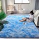 thumbnail image 1 of Alfombra DweIke 127x203cm de Peluche Suave Azul Antideslizante, 1 of 8
