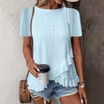 thumbnail image 2 of Kaprioy Women's Ruffle Hem Short Sleeve T-Shirt, Casual Summer Crew Neck Blouses Top, 2 of 6