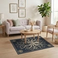 thumbnail image 3 of ODIKA 4'x6' Washable Area Rug Non-Slip, Chair-Friendly, Flatwoven Navy Octopus Animals Tentacle Vintage Nautical Sketch Compass for Home Office, Under Desk, 3 of 7