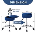 thumbnail image 4 of Taburete giratorio Gitrah con almacenamiento de terciopelo azul, 4 of 7