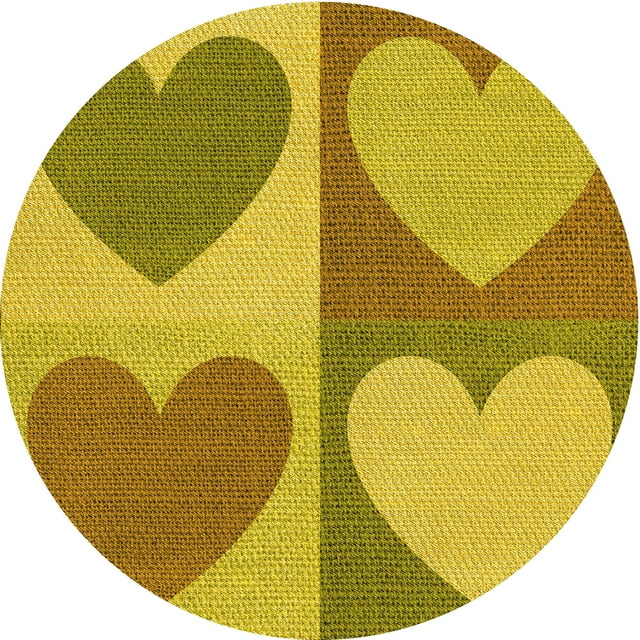 Ahgly Company Tapis Rond Lavable en Machine Intérieur Transitionnel Bisque Foncé Marron, 3 Pieds Rond