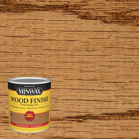 4 Pc, Minwax Wood Finish Semi-Transparent Red Chestnut Oil-Based Penetrating Wood Stain 1 Qt