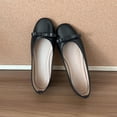 thumbnail image 4 of Gpaecead Women's Bow Flats Solid Color Patent Leather Slip On Soft Sole Comfort Versatile Casual Work Shoes, Black, 4 of 8