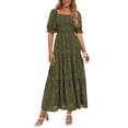 thumbnail image 1 of Vestido midi PRETTYGARDEN para mujer 2025, estampado floral, línea A, 1 of 7