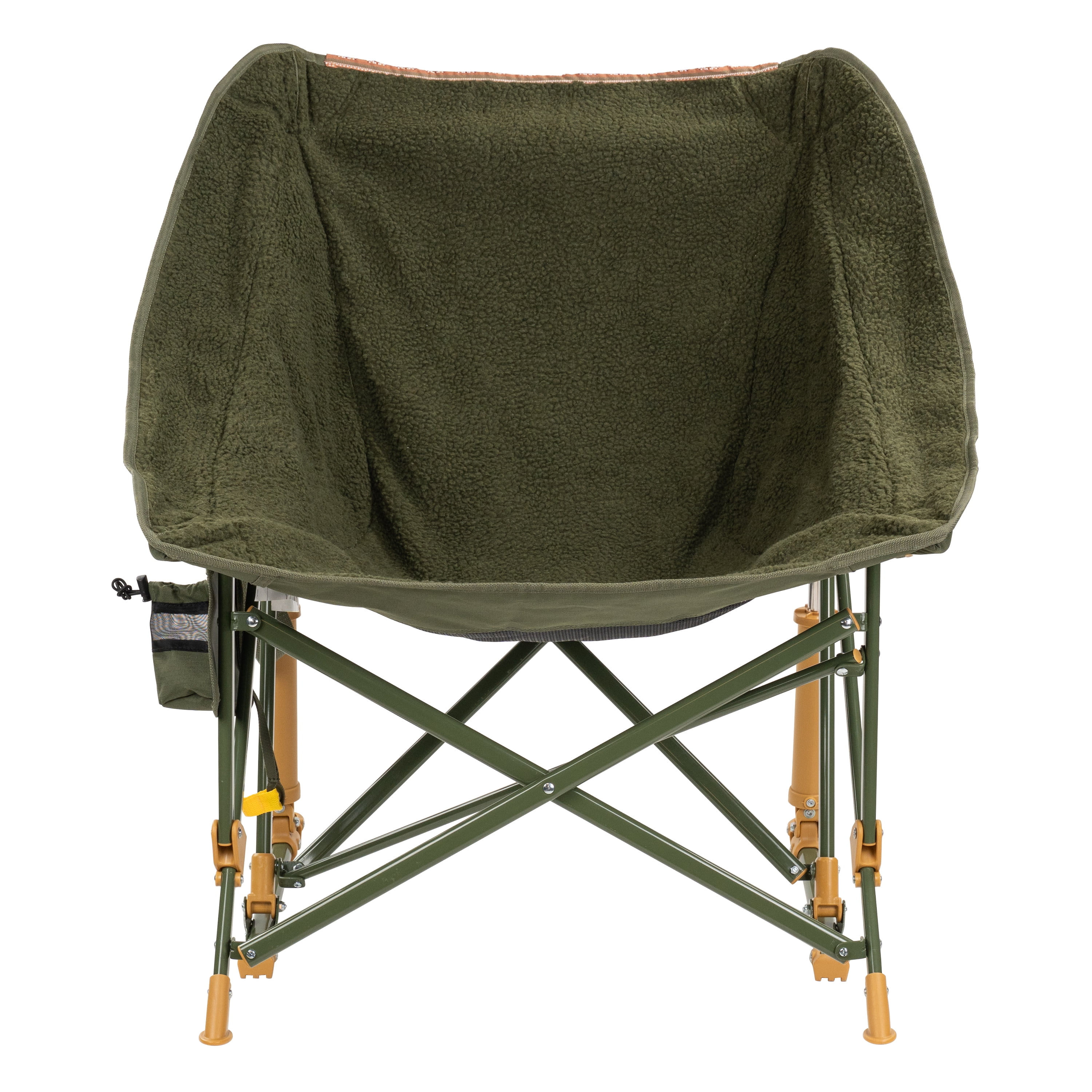GCI Outdoor Fleece Rocker Sherpa Rocking Camping Chair with Cup Holder, Olive