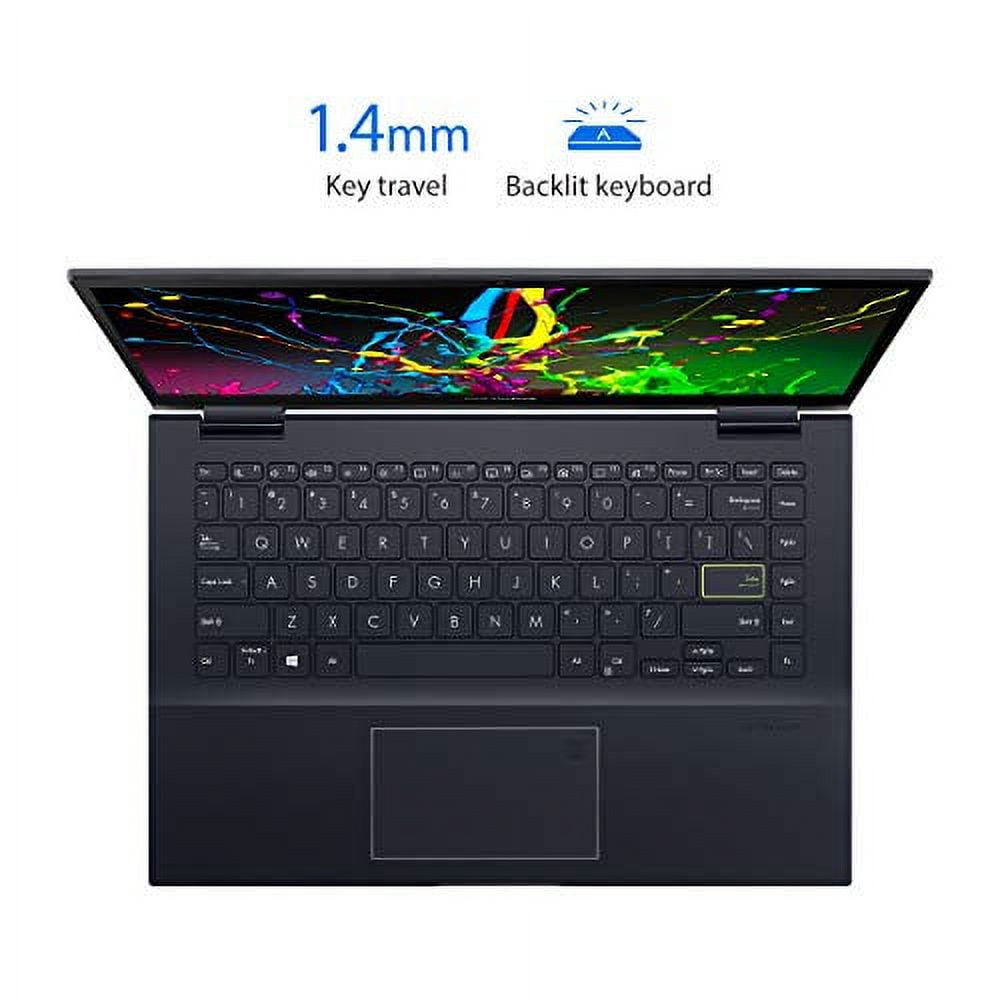 ASUS VivoBook Flip 14 Thin and Light 2-in-1 Laptop, 14" FHD Touch Display, AMD Ryzen 5 5500U, 8GB RAM, 512GB SSD, Stylus, Fingerprint Reader, Windows 10 Home, Bespoke Black, TM420UA-DS52T