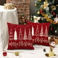 thumbnail image 4 of Christmas Pillow Covers 18x18 Inch Set of 2 Christmas Tree Merry Christmas Decorative Red Throw Pillows Winter Christmas Decor for Home Couch 143E, 4 of 6