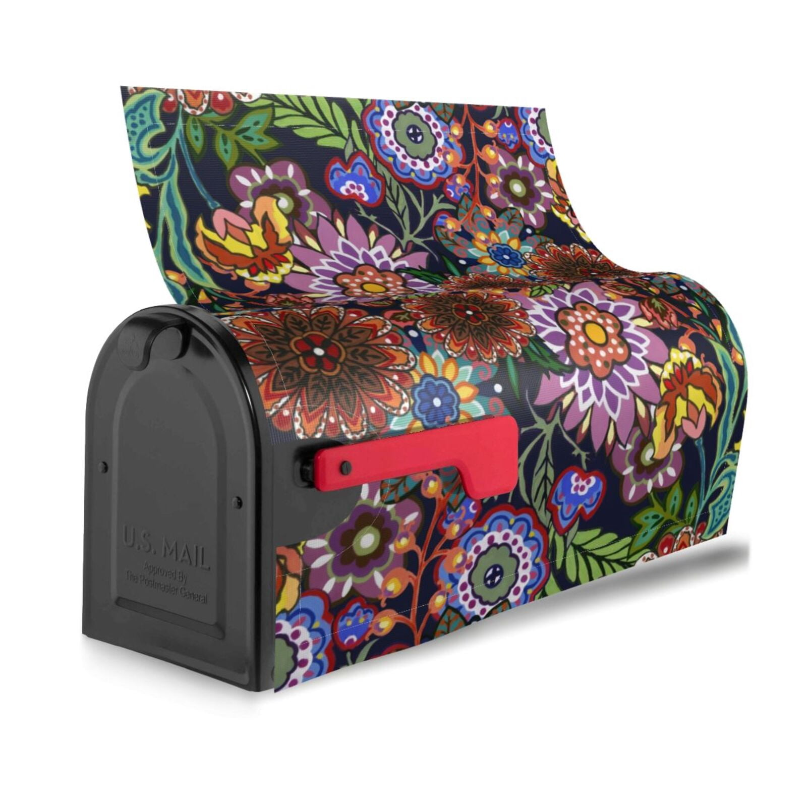 Xecao Vintage Floral for Mailbox Cover with Magnetic Strips, Waterproof and Sunscreen, Adds a Decorative Touch to Your Garden Yard.