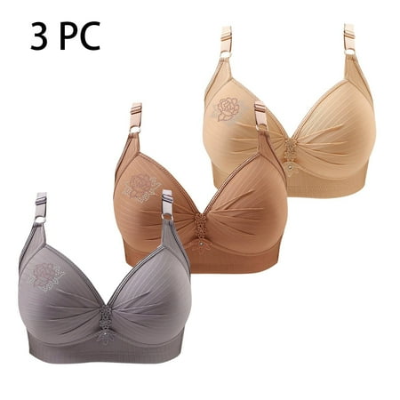 Deals of The Week Wireless Bras for Women 3 Pack High Support No Wire Bras Plus Size Multipack High Impact Full Coverage Bras Workout Running Sports Bra Breathable Strap Recent Orders