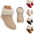 thumbnail image 4 of Oyedens Snow Booties for Women Girls Fuzzy Furry Plush Lined Winter Warm Ankle Booties with Side Zipper, 4 of 5