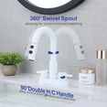 thumbnail image 3 of Bathroom Sink Faucet with Pull Down Sprayer 3 Holes, White 4 inch 2 Handles Centerset Laundry Bar Basin Pull Out Faucet with Pop-Up Drain, 3 of 17