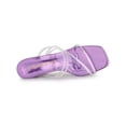 thumbnail image 4 of BLISSFUL STEP Sandale à Enfiler pour Femme à Brides Ornées de Strass, Bout Carré, Talon Kitten, Sandales à Enfiler Violettes 7, 4 of 7