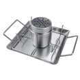 thumbnail image 1 of Vertical Beer Can Chicken Roaster Rack - Stainless Steel - Includes Rack, Canister, Drip Pan For Juicy and Flavorful Chicken on Grill and Oven - Dishwasher Safe, 1 of 5