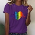 thumbnail image 1 of Qiopertar Haut à Manches Courtes Col Rond Imprimé en Forme de Cœur Coloré pour Femmes Grandes Économies de Vacances! Liquidation à Moins de 5$ Livraison Gratuite, 1 of 7