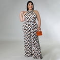 thumbnail image 2 of AURA Women Plus Size Printed Jumpsuit High Waist Belted Wide Leg Casual Work Outfit, 2 of 7