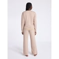 thumbnail image 3 of Joyspun Women's Fleece Long Sleeve Top and Straight Leg Pants Lounge Set, 2-Piece, Sizes XS-3X, 3 of 4