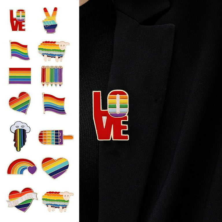 Flag Rainbow Heart Brooch Peace And Love Enamel Pins Clothes Bag Lapel Pin  Pride Icon Badge Unisex Jewelry Gift 