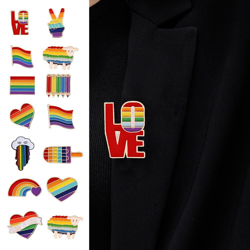 Rainbow Brooch Gay Pride Wavy Flag Heart Pin Metal Enamel Badge Lapel Pin Jewelry for Scarves, Headscarves, Dresses, Suits, Bags, Backpacks Y2H7 - image 2 of 9