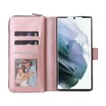 thumbnail image 6 of Feishell for Samsung Galaxy S22 Ultra (6.8 inch) Wallet Case for Women Men,Premium PU Leather Magnetic Clasp Zipper 9 Card Slots Folio Flip Holder Shockproof Phone Case with Wrist Strap,Rosegold, 6 of 8