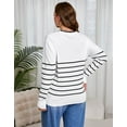 thumbnail image 6 of Drvitor Striped Sweaters for Women Plus Size V-Neck Trendy Pullover Lightweight Fall Sweater, Sizes XL-5XL, 6 of 12