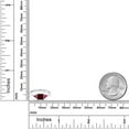 thumbnail image 4 of Gem Stone King 10K White Gold Red Garnet and Pink Tourmaline 3 Stone Engagement Ring for Women (1.24 Cttw, Gemstone January Birthstone, Princess Center 5MM, Trillion 3.5MM, Size 9), 4 of 5