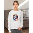 thumbnail image 2 of Pastell Colorful Shih Tzu Dog Sweatshirt Women -Weekday Best Designs, Female Medium, 2 of 4