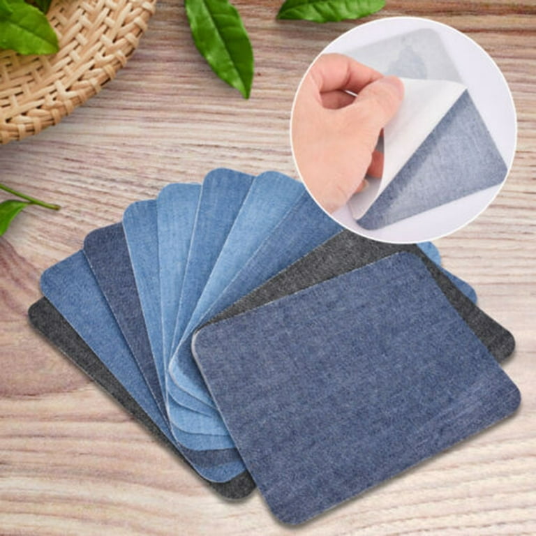 10PCS Iron Sew On Denim Fabric Patches Clothing Repair Jeans Denim Patches  Kit