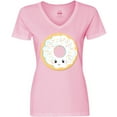 thumbnail image 3 of Inktastic White Donut Women's V-Neck T-Shirt, 3 of 5