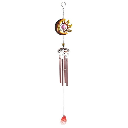 

EUHDSSDE Sun Moon Wind Chime Metal Luminous Creative Ornaments Garden Balcony Pendant