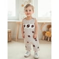 thumbnail image 3 of BemeyourBBs Baby Boy Football Embroidered Overalls Plaid Sleeveless Jumpsuit, 3 of 9