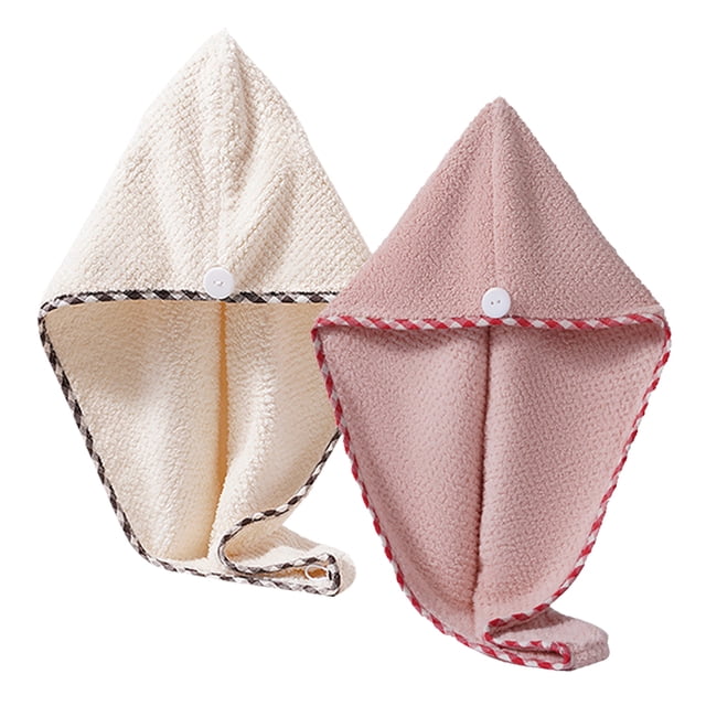 Toalla para el cabello Laklulu, paquete de 2 turbantes para el cabello mojado, turbante para el cabello de secado rápido ultra absorbente