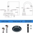 thumbnail image 4 of Tcbosik 4 inch Oil Rubbed Bronze Bathroom Sink Faucet with Pop-up Drain and Supply Hoses, Plastic Casting 2-Handle Faucet for Bathroom Sink Vanity RV, 4 of 9