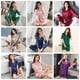 thumbnail image 5 of Conjunto de pijama de satén de seda para mujer, ropa de dormir, pijama para mujer, conjunto de pijama de dos piezas para dormir para mujer, pijama femenino Fofo, 5 of 5