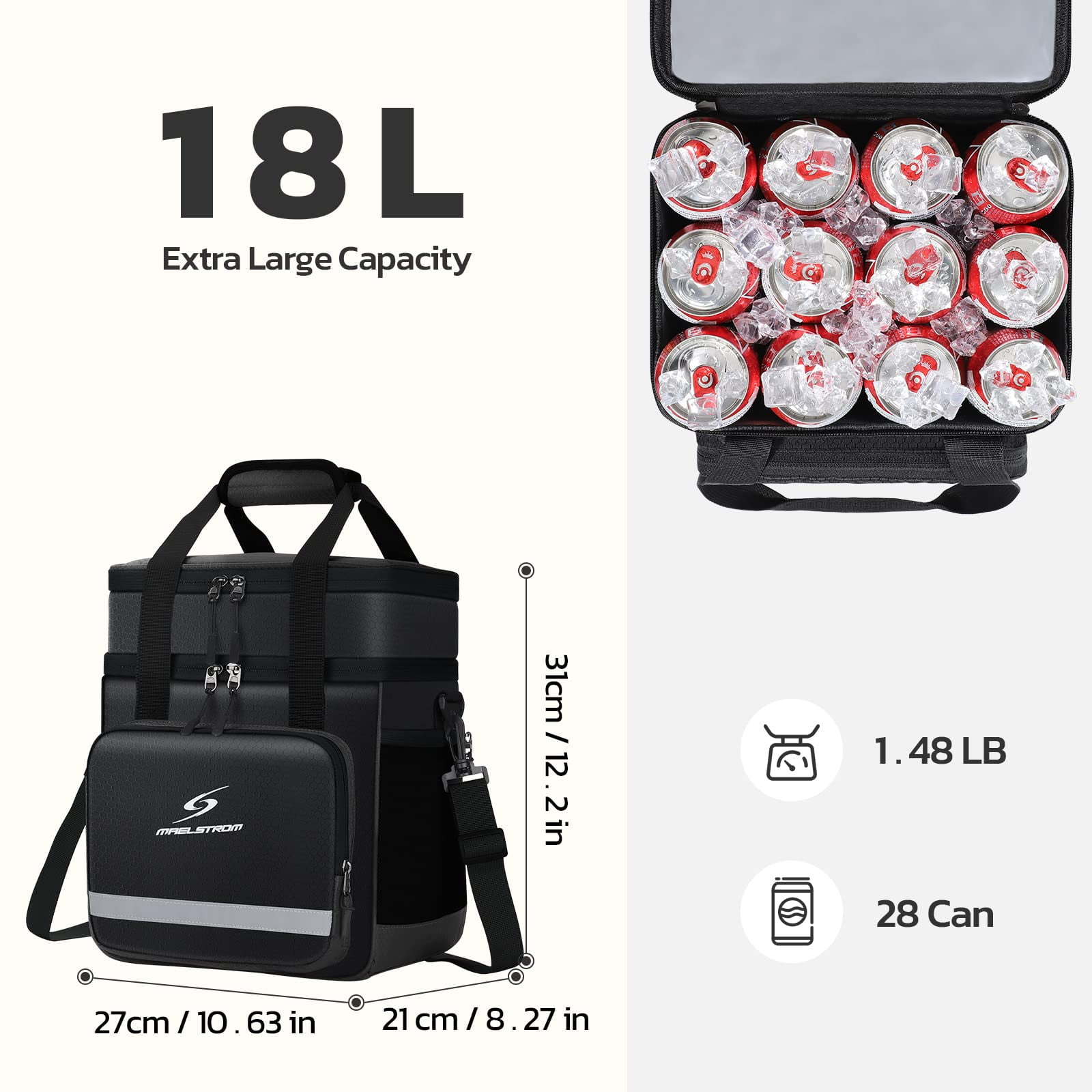 Maelstrom Lunch Box for Men,Insulated Lunch Bag Women/Men,Leakproof Lunch Cooler Bag, Lunch Tote Bag
