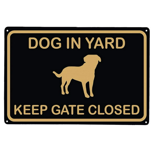 Vintage Wall Decor Dog in Yard Keep Gate Closed Door Sign Please Keep Gate Closed Retro Metal Road Firm Water Tin Signs 8x12 Inches Plates Printed
