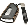 thumbnail image 2 of Vitodeco Genuine Leather Smart Key Fob Case Compatible with Volkswagen MK8 Golf GTI, ID4, Atlas (3-Button, Black), 2 of 6