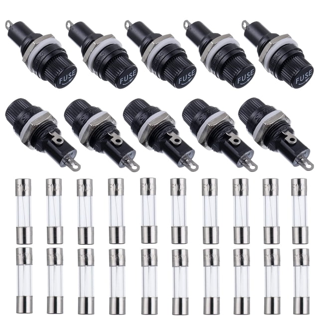 Kit de portafusibles BOJACK 5x20 mm 10A 15A 250VAC