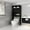 Black with Cabinet and Open Compartment, variant on Over The Toilet Storage, Over Toilet Bathroom Organizer with Adjustable Shelves, Above Toilet Storage Cabinet with Glass Door and Cubby, Space Saver Rack for Restroom, Laundry (23"L x 7.5"W x 68"H)