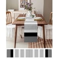thumbnail image 3 of nqOlkjepod Black Stripe Table Runner 70 Inches Long Farmhouse Dress Scarves, Modern Rustic Horizontal Black Striped Dining Tablerunner for Coffee Table/Kitchen Island/Party Décor, 13" x 70", 3 of 8