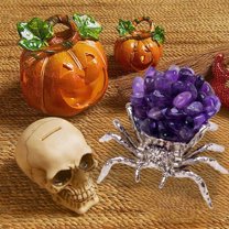 Mecorevxz Halloween Decorations Creepy Crawly Natural Crystal Amethyst Gravel White Crystal Desktop Decoration Halloween Gifts