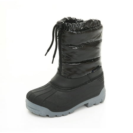 Unisex Kids Winter Snow Boots - Insulated Zipper & Bungee Closure Toddler/Little Kid/Big