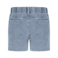 thumbnail image 5 of Prdecexlu Jean Shorts for Women High Waisted Pull On Drawstring Elastic Waist Trendy Stretch Denim Summer Shorts Light Blue L, 5 of 6
