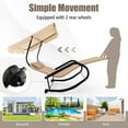 thumbnail image 4 of Canddidliike Outdoor 2 Persons Rocking Chaise Lounge with Canopy and Wheels, Chair Rocking Seating for Porch,Backyard,Indoor and Garden, Beige, 4 of 7