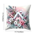 thumbnail image 3 of Homemoh Pink Christmas Pillow Covers 18x18 Christmas Winter Holiday Throw Pillow Covers for Living Room Bedroom Sofa, 3 of 6